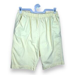 LARGE VINTAGE AMERICAN SWEETHEART YELLOW SHORTS POCKETS ELASTIC WAIST